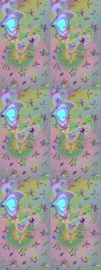 Çiçekli zambakların eskiz geçmişi. Parlak çiçekli kolaj çiçekleri tarafsız ve mavi. Çiçek tasarımı için inanılmaz kolaj cennet tarzı..