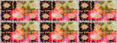 Kusursuz raster arka plan. Duvar kâğıdı barok, İspanyol kumaşı. Kahverengi ve bej renklerde altın elementler. Çiçek deseni. Şekil grafik deseni.