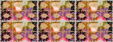 Kusursuz raster arka plan. Çiçek deseni. Duvar kâğıdı barok, İspanyol kumaşı. Şık bir grafik desen. Kahverengi ve bej renklerdeki altın elementler.