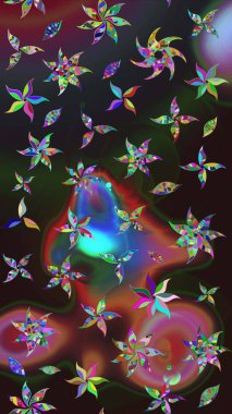 Bahar mevsimi. Raster güzel bir çiçek deseni çizmiş. Tatil havası. Nazik romantik baskı. Renkli çiçekler.