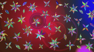 Çiçekli zambakların eskiz geçmişi. Çiçek tasarımı için inanılmaz bir kolaj cenneti tarzı. Parlak çiçekli kolaj çiçekleri kırmızı ve kahverengi.