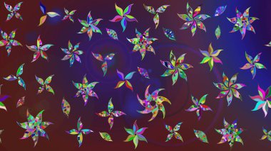 Çiçekli çiçek deseni, suluboya. Menekşe ve mor renkli çiçekler. Renkli Bahar Teması çizim şablonu. Düz Çiçek Elementleri Tasarım Raster illüstrasyonu.