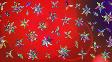 Renkli çizim kalıbı. Çiçek arkaplan. Kırmızı ve kahverengi renkli şirin tekstil tarzında. Raster illüstrasyonu. Çiçek duvar kağıdı.