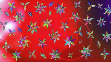 Çiçek desenli eskiz. Kırmızı ve pembe renkte çiçekler. Tişört baskısı için çiçek boyama rasteriName.