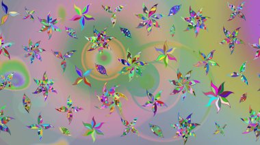 Suluboya çizim kalıbı. Çiçek izi. Suluboya tarzında tarafsız ve yeşil renkte çiçekler.