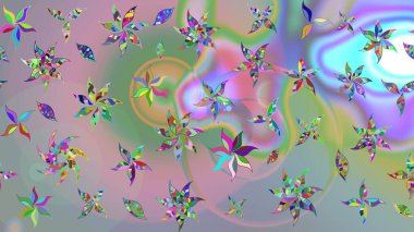 Çiçek desenli raster, nötr ve mavi çizgi grafik desenli soyut raster arkaplan. Modern stil dokusu.