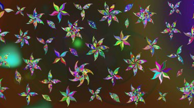 Çiçekli, yapraklı, çiçek desenli eskiz. Raster illüstrasyonu. El çizimi.