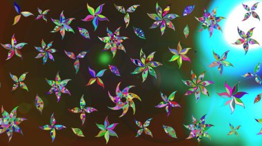 Renkli Yaz Temalı eskiz kalıbı. Düz Çiçek Elementleri Tasarımı. Kahverengi ve gri renkli çiçekler. Çiçekli retro deseni çiz.