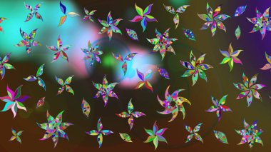 Raster illüstrasyonu. Kahverengi ve yeşil renklerde. Anti-stres için Raster soyut şablon sayfası.