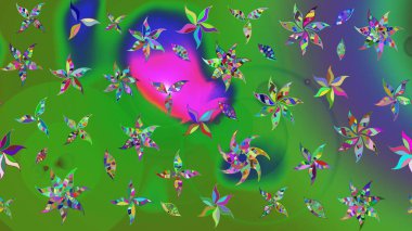 Kumaş, tekstil, duvar kağıdı baskısı için. Tomurcukları çiçek olan sevimli bir çiçek deseni. Raster illüstrasyonu. Eskiz geçmişi. Eski usul. Raster..