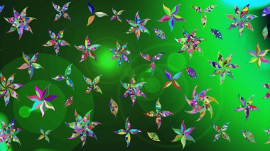 Çiçekli, yapraklı, çiçek desenli eskiz. Raster illüstrasyonu. El çizimi.