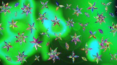 Raster illüstrasyonu. Eskiz geçmişi. Eski usul. Renkli desenli eskiz deseni, çiçekler ve dekoratif elementlerle. Kumaş, tekstil ve duvar kağıdı baskısı için..