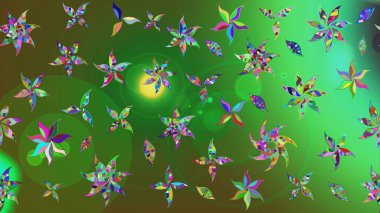 Çiçek izi. Suluboya çizim kalıbı. Suluboya tarzında renkler üzerine çiçekler.