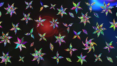 Küçük çiçekte güzel bir desen. Motley illüstrasyonu. Küçük renkli çiçekler. Moda baskıları için zarif bir şablon. Çiçekli bahar çiçekleri.