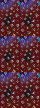 Kırmızı ve kahverengi renkte çiçekler. Düz Çiçek Elementleri Tasarımı. Renkli Bahar Teması eskiz kalıbı. Çiçekle çizim deseni.