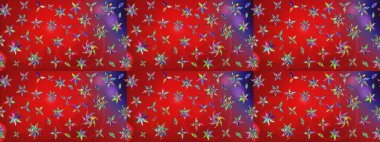 Çiçek kırmızısı ve mor çizim deseni. Raster çiçek izi. Klasik taslak çizimi. Raster Yumuşak kumaş deseni.