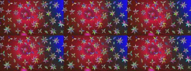 Çiçek desenli eskiz, darbeler, sıçramalar, yaz çiçekleri. Raster illüstrasyonu. Kırmızı ve kahverengi renkte çiçekler.