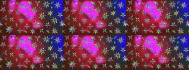 Raster illüstrasyonundaki çiçek desenli çizim. Kırmızı ve kahverengi renkte çiçekler.