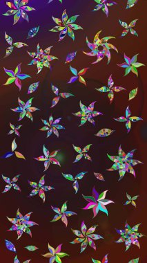 Raster illüstrasyonu. Taslak desenli, modaya uygun kumaş deseni. Şirin çiçek elementleri. Renkli Bahar Teması eskiz kalıbı. Düz Çiçek Elementleri Tasarımı.