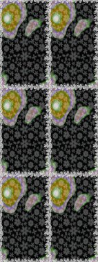 Kahverengi ve bej renklerde altın elementler. Şık bir grafik desen. Kusursuz raster arka plan. Duvar kâğıdı barok, İspanyol kumaşı. Çiçek deseni.