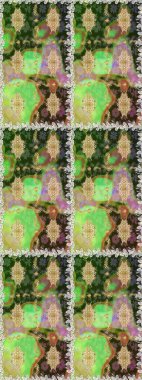 Duvar kâğıdı barok, İspanyol kumaşı. Kusursuz raster arka plan. Çiçek deseni. Kahverengi ve bej renklerde altın elementler. Şekil grafik deseni.