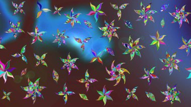 Raster illüstrasyonu. Küçük bir çiçekte eskiz deseni. Hoş bir çiçek geçmişi var. Güzel kumaş deseni.