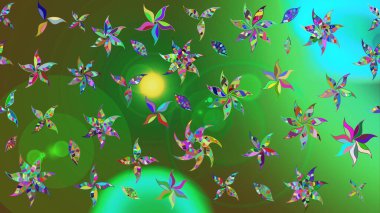 Çizim çiçek deseni duvar kâğıdı olarak kullanılabilir. Raster illüstrasyonu. Renkli çiçekler.