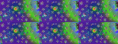 Çiçek arkaplan. - Mavi ve yeşil çiçekler. Çiçek kolajı. Çiçek kompozisyonu. Doğa. Raster deseni. Küçük çiçekte güzel desen var..