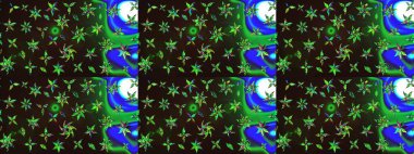 Şirin çiçekli eskiz deseni ve gri ve kahverengi renkli yapraklar, suluboya çiçek deseni, duvar kağıdı, kart ya da kumaş için fayanslı. Raster illüstrasyonu.