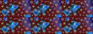 Sketch Floral Pattern in Raster illustration. Fancy fabric pattern. Colour Spring Theme sketch pattern Background. Flat Flower Elements Design.