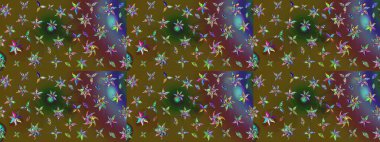 Raster. Düz Çiçek Elementleri Tasarımı. Renkli Bahar Teması çizim şablonu.