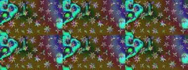 Raster illüstrasyonundaki çiçek desenli çizim. Renkli çiçekler.