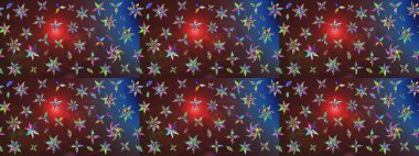 Kahverengi ve mor renkli bitkilerden oluşan parlak çiçekli çizim deseni.