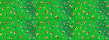 Küçük çiçekli yay deseni çiz. Raster illüstrasyonu. Suluboya stilinde renkler üzerine.