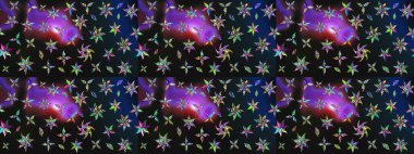 Tomurcukları çiçek olan sevimli bir çiçek deseni. Eskiz geçmişi. Raster illüstrasyonu. Kumaş, tekstil, duvar kağıdı baskısı için. Eski usul. Raster..