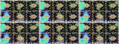 Çiçek deseni. Kahverengi ve bej renklerde altın elementler. Duvar kâğıdı barok, İspanyol kumaşı. Şık bir grafik desen. Kusursuz raster arkaplanı.