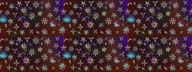 Güzel kumaş deseni. Raster suluboya çiçek deseni, narin çiçekler, kahverengi ve mor çiçekler, tebrik kartı şablonu..