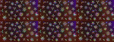 Çiçek arkaplan. Kahverengi ve mor renkli şirin tekstil. Renkli çizim kalıbı. Çiçek duvar kâğıdı. Raster illüstrasyonu.