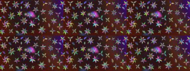 Güzel çiçek deseni. Renkli Bahar Teması eskiz kalıbı. Düz Çiçek Elementleri Tasarımı. Kahverengi ve mor renkte çiçekler.