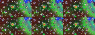 Küçük çiçekteki sevimli çiçek deseni. Raster illüstrasyonu. Çizim.