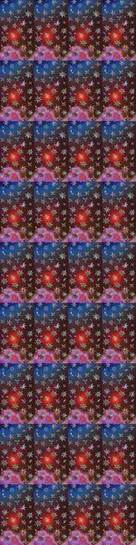 Raster illüstrasyonu. Suluboya çiçekli çiçek deseni. Kahverengi ve mavi renkli Asyalı tekstil.