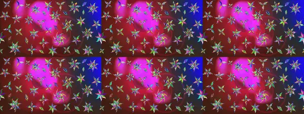 Raster illüstrasyonundaki çiçek desenli çizim. Kırmızı ve kahverengi renkte çiçekler.