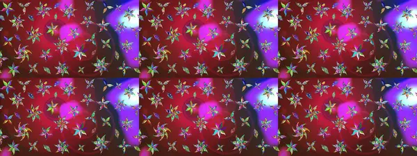 Kırmızı ve kahverengi renkte çiçekler. Hediye ambalaj kağıdı, tebrik kartları, posterler ve pankart tasarımı. Raster düz çiçek çizim deseni.