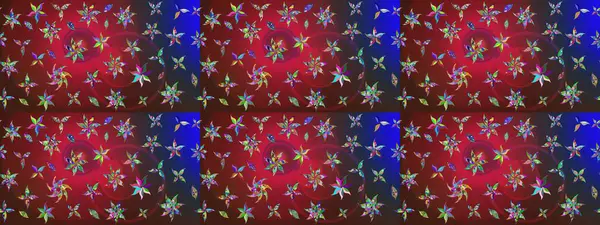 Renkli Bahar Teması eskiz kalıbı. Düz Çiçek Elementleri Tasarımı. Kırmızı ve kahverengi renkte çiçekler. Raster illüstrasyonunda çiçek deseni çizimi.