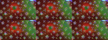 Tomurcukları papatya çiçekleri olan sevimli bir çiçek deseni. Eskiz geçmişi. Raster illüstrasyonu. Kumaş, tekstil, duvar kağıdı baskısı için. Eski usul. Miles Fleur, dandik süs.