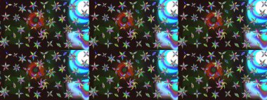 Raster illüstrasyonundaki çiçek desenli çizim. Renkli çiçekler.