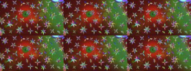 Tomurcukları papatya çiçekleri olan sevimli bir çiçek deseni. Eskiz geçmişi. Raster illüstrasyonu. Kumaş, tekstil, duvar kağıdı baskısı için. Eski usul. Miles Fleur, dandik süs.