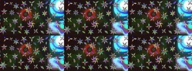 Raster illüstrasyonundaki çiçek desenli çizim. Renkli çiçekler.