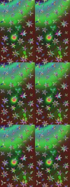 Raster çiçek desenli çiçek deseni, yapraklar, dekoratif elementler, sıçrama, lekeler, el çizimi kontur çizgileri ve Doodle çizim stili, grafik raster çizim çizimi.