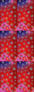 Raster suluboya çiçek deseni, narin çiçekler, kırmızı ve pembe çiçekler, tebrik kartı şablonu. Güzel kumaş deseni.